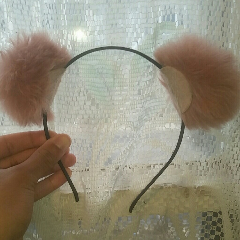 CLAIRES Pink puff headband